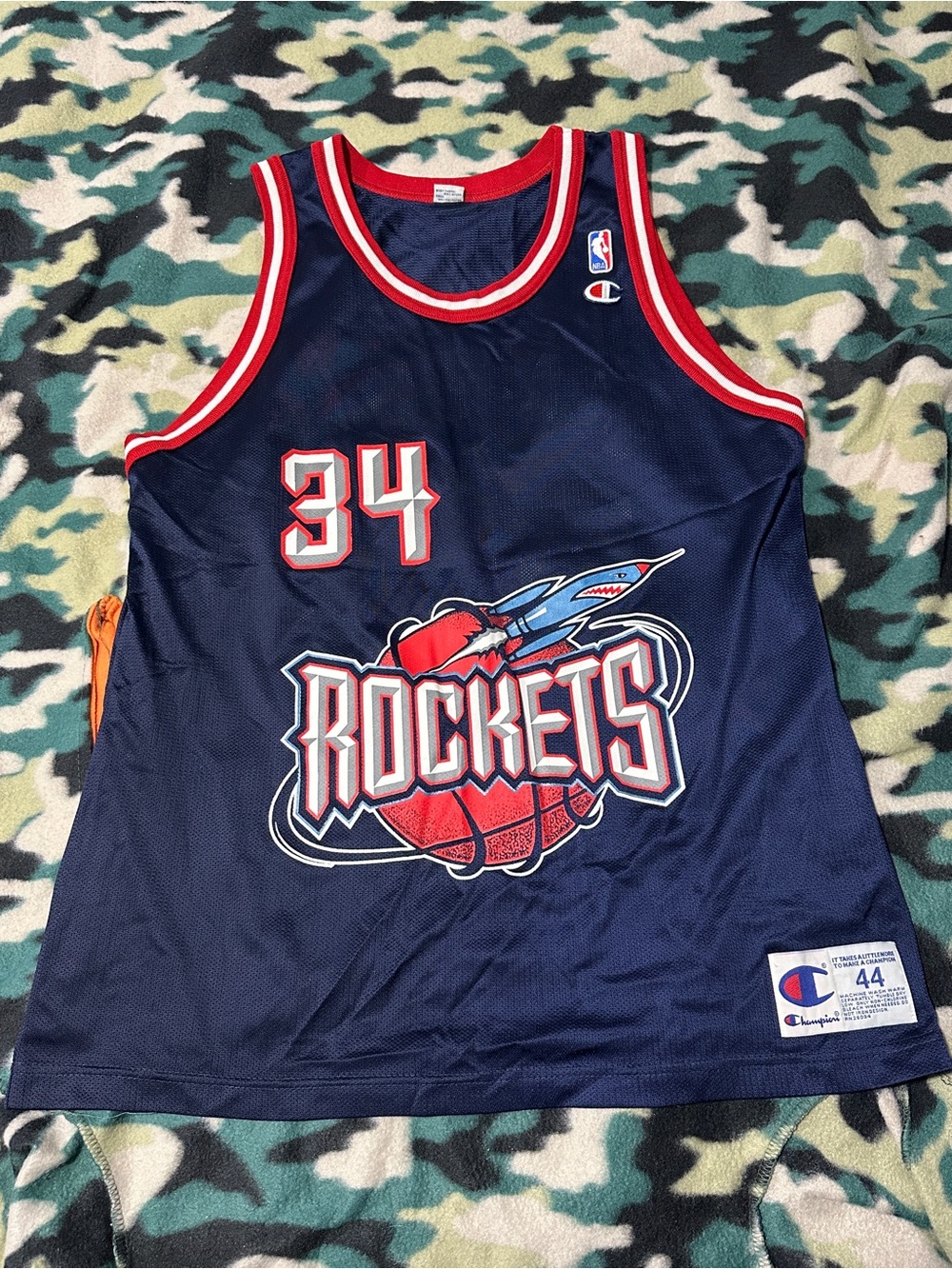 Champion Hakeem Olajuwon #34 Houston Rockets Jersey